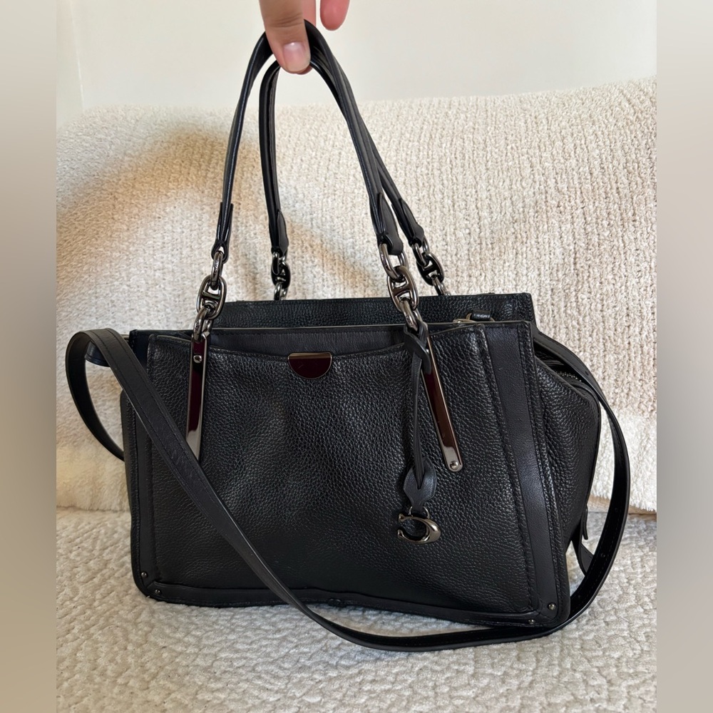Coach Black Pebbled Leather Satchel